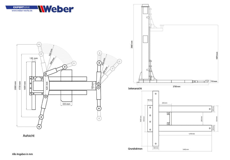 1-Post "Spindle" Lift Weber Expert Series C-1.25