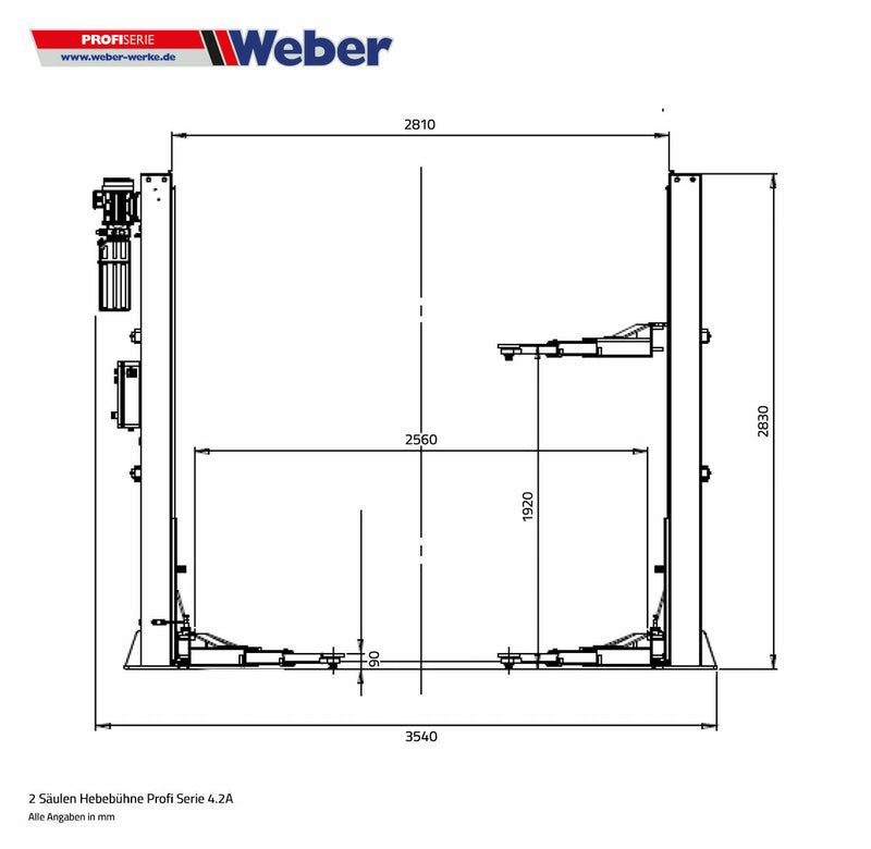 Weber Profi Series 4.2A 2-post lift