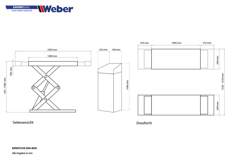 Weber Expert Series DSH-4000 Double Scissor Lift
