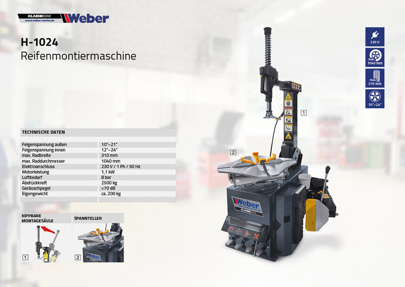 Weber Classic Series H-1024 car tire mounting machine