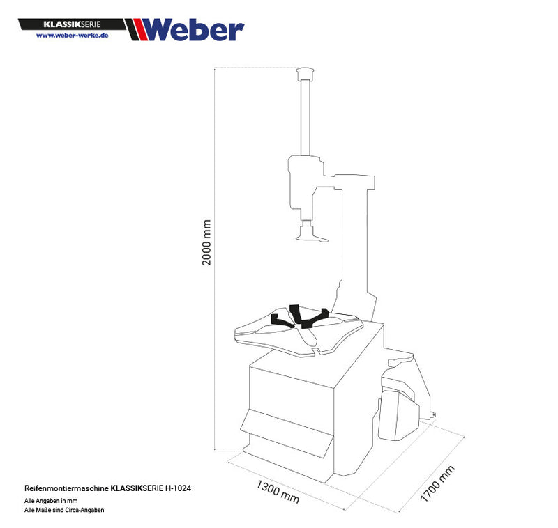 Weber Classic Series H-1024 car tire mounting machine