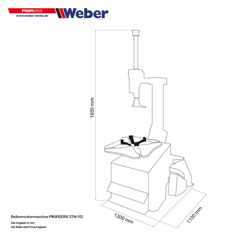 Weber Professional Series STM-102 car tire mounting machine