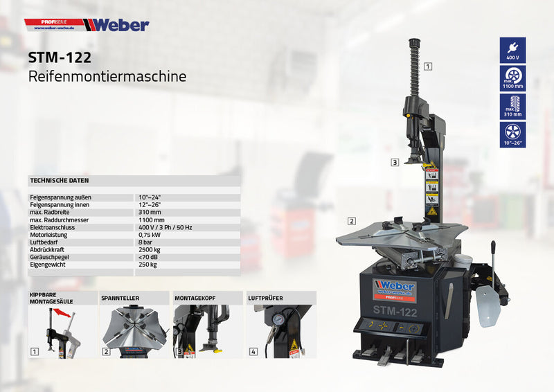 Weber Professional Series STM-122 car tire mounting machine