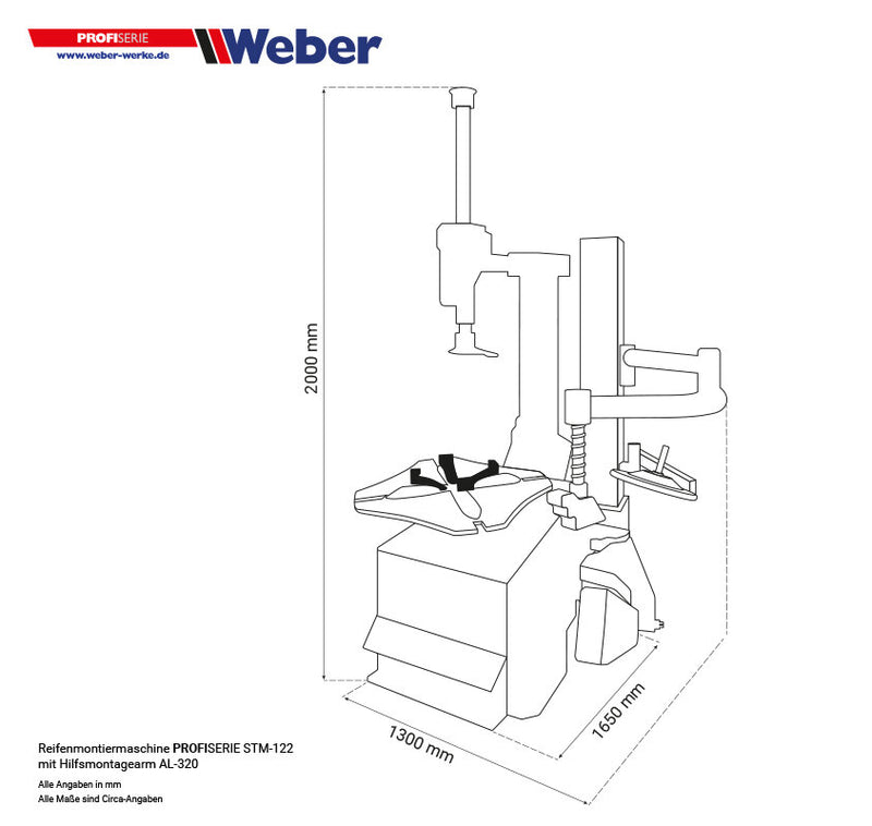 Weber Professional Series STM-122 car tire mounting machine