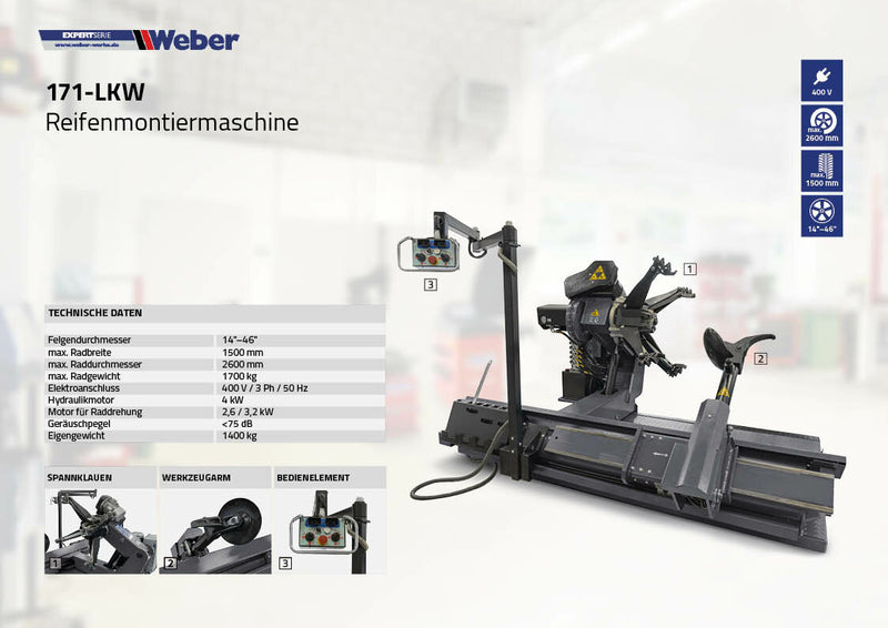 Weber Expert Series 171-truck truck tire mounting machine