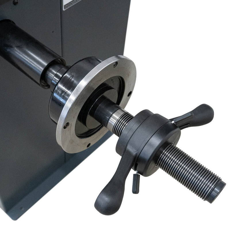 STM-102 car tire mounting machine and STW-202 wheel balancer including right-hand auxiliary mounting arm