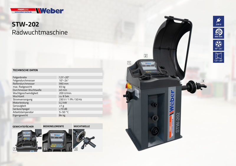 STM-122 car tire mounting machine and STW-202 wheel balancer including right-hand auxiliary mounting arm