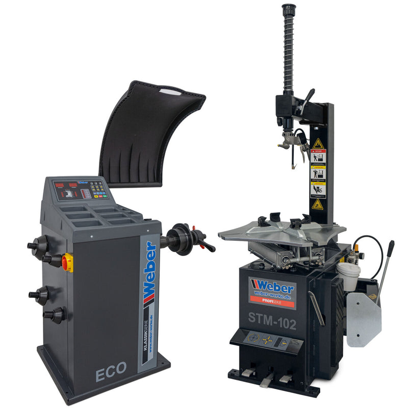 STM-102 car tire mounting machine and "ECO" wheel balancer