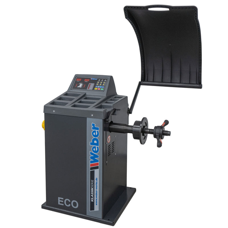 H-1024 car tire mounting machine and "ECO" wheel balancer including right-hand auxiliary mounting arm