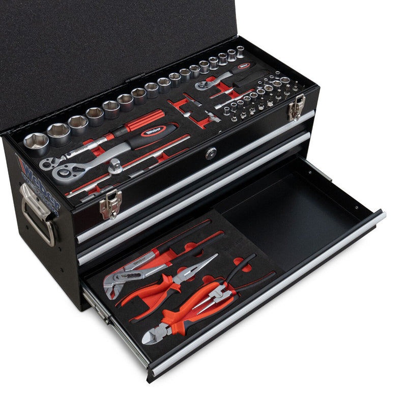 MX toolbox with 3 drawers and hinged lid, 104 pieces