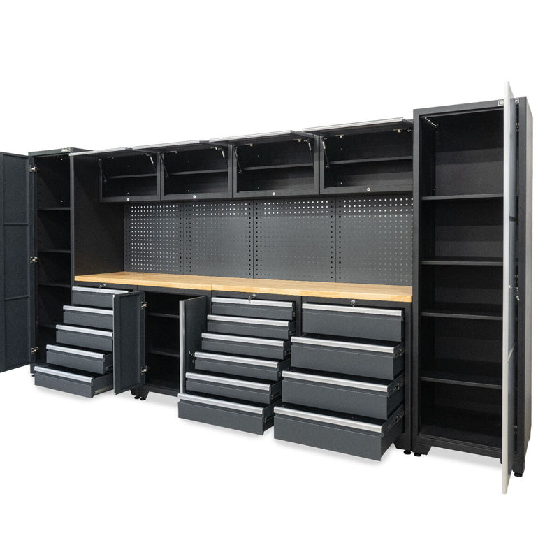 Professional workshop cabinet system series 610, 16-piece set, grey