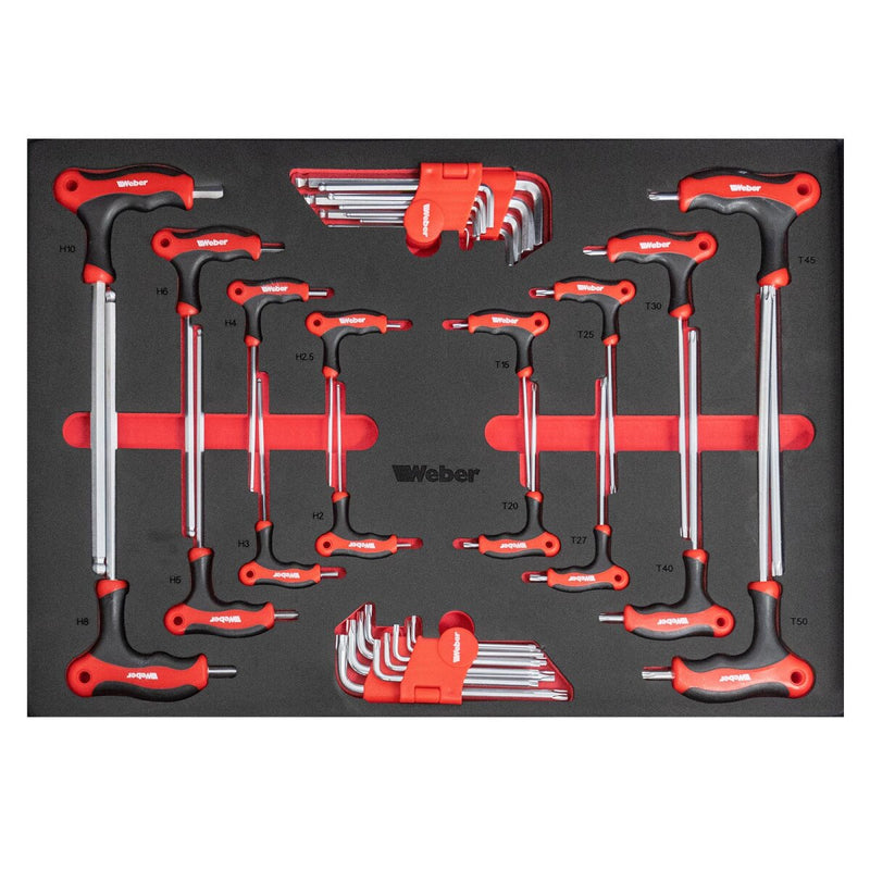 Mobile workshop trolley with wooden worktop, 298 pieces