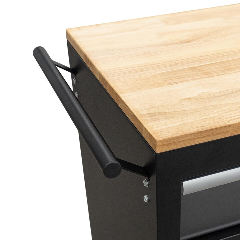 Mobile workshop trolley with wooden worktop, 298 pieces