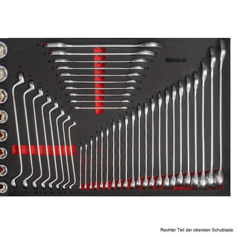Mobile workshop trolley with wooden worktop, 298 pieces