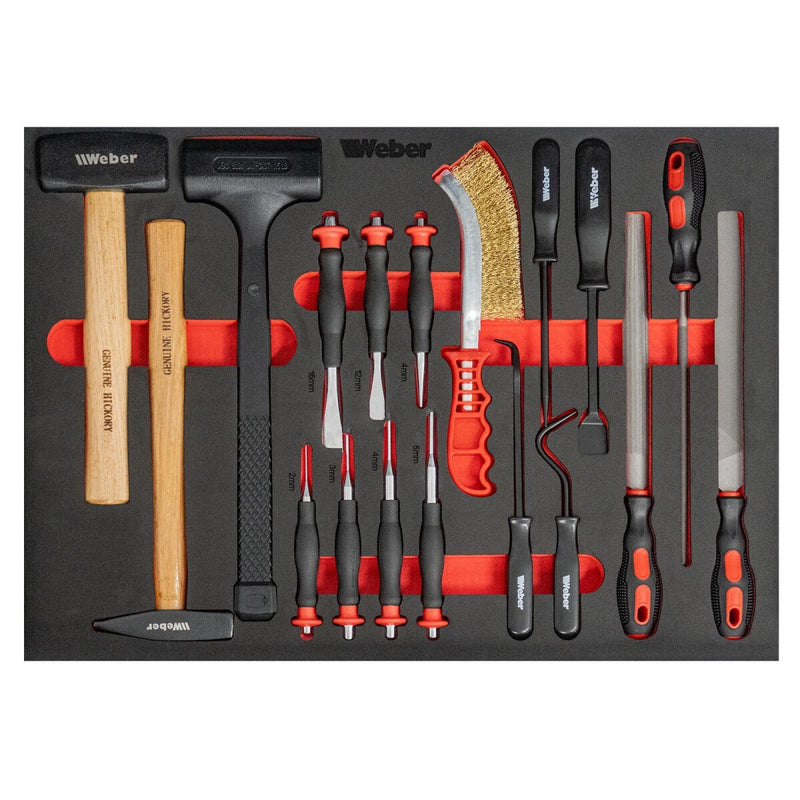 Mobile workshop trolley with wooden worktop, 298 pieces