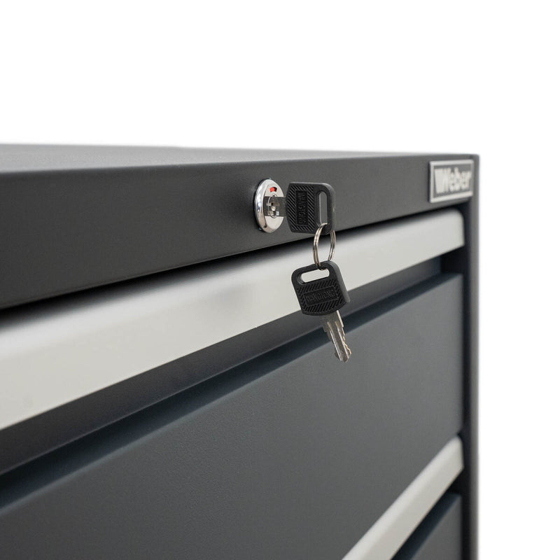 Professional tool cabinet series 610 with 4 drawers, grey