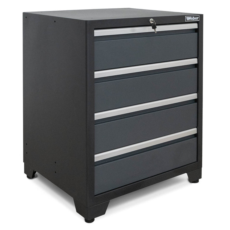 Professional tool cabinet series 610 with 4 drawers, grey