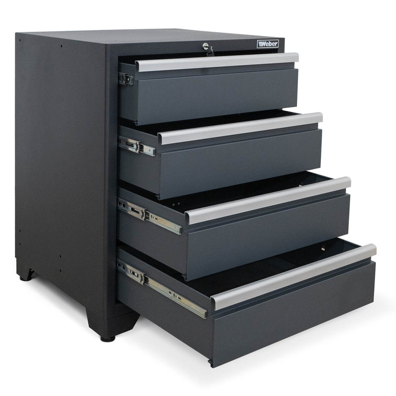 Professional tool cabinet series 610 with 4 drawers, grey