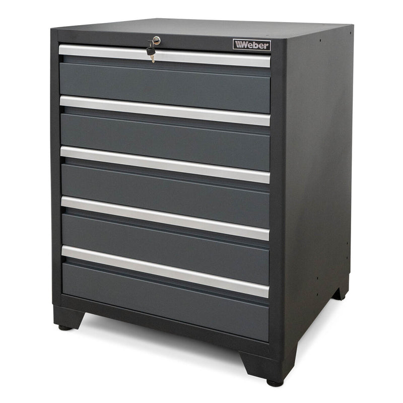 Professional tool cabinet series 610 with 5 drawers, grey