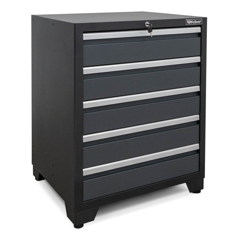 Professional tool cabinet series 610 with 5 drawers, grey