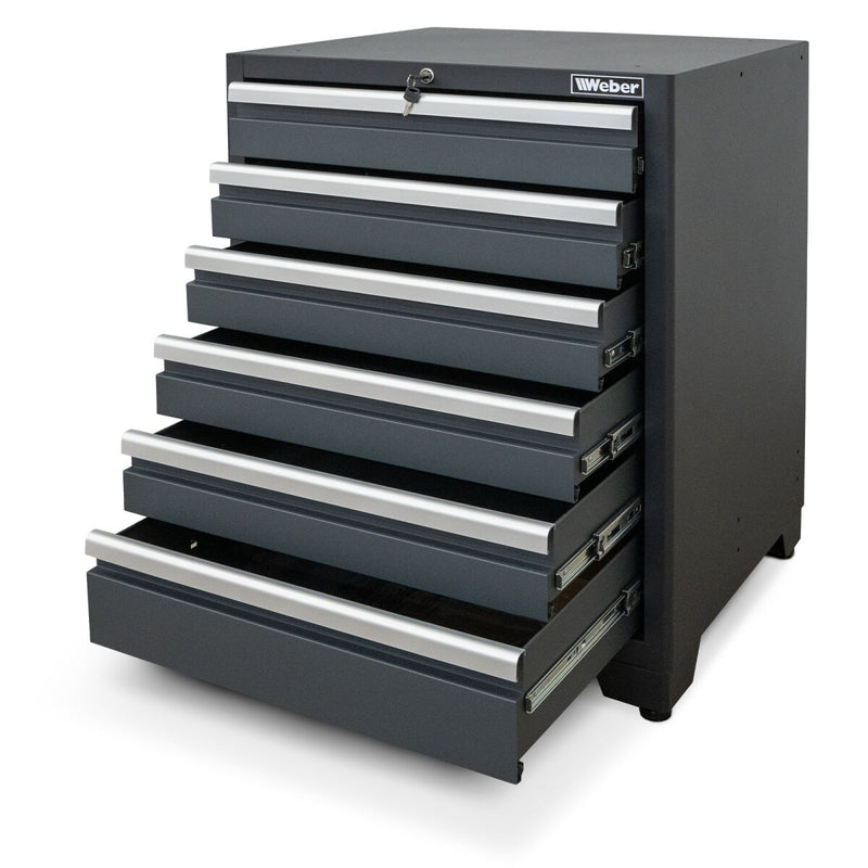 Professional tool cabinet series 610 with 6 drawers, grey