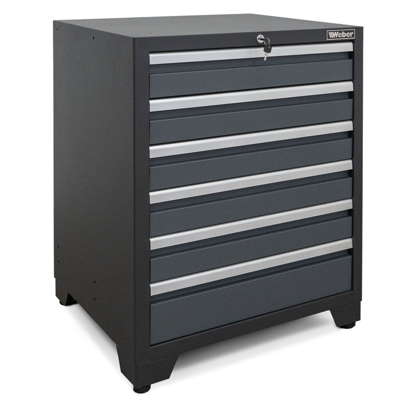 Professional tool cabinet series 610 with 6 drawers, grey