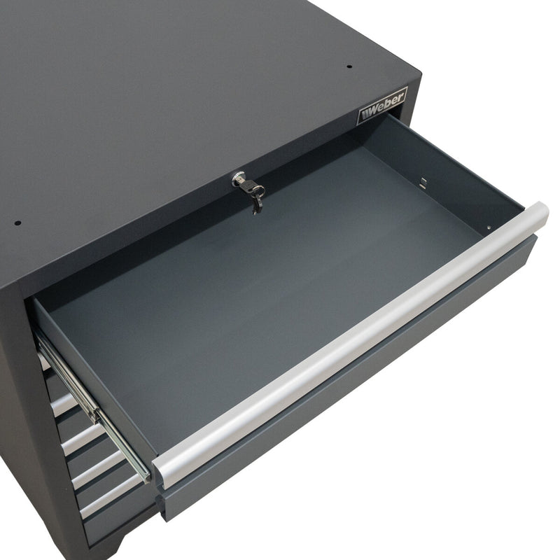 Professional tool cabinet series 610 with 6 drawers, grey