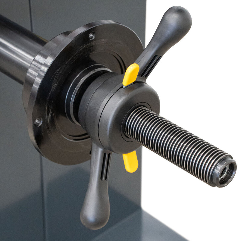 Weber STM-75 car tire mounting machine and STW-75 wheel balancer including right-hand auxiliary mounting arm